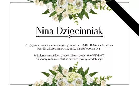 WTMiWT żegna Panią Ninę Dziecinniak