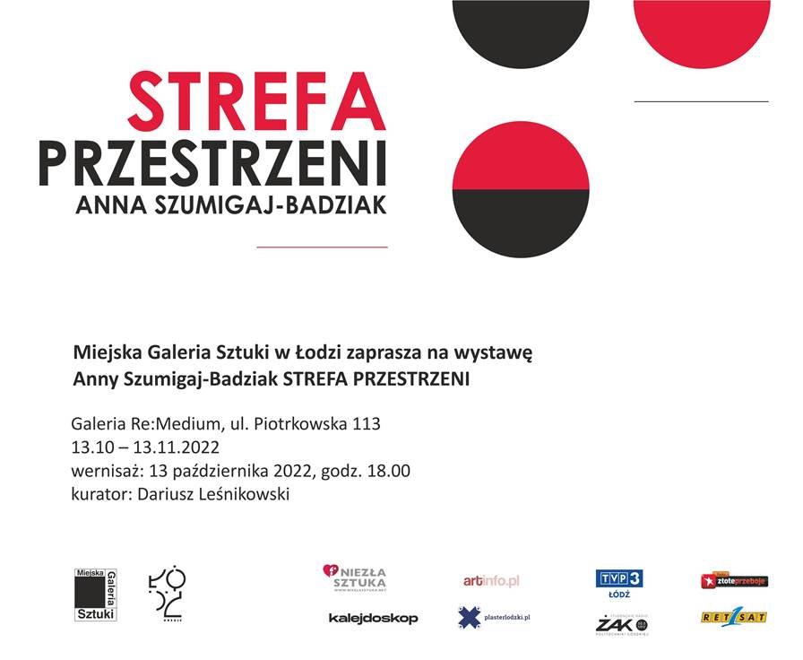 Zaproszenie na wystawę STREFA PRZESTRZENI Anny Szumigaj-Badziak