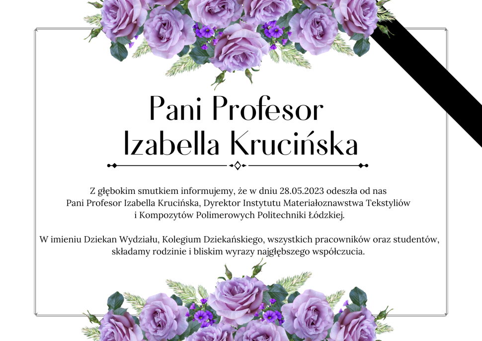 Wydział żegna Panią Profesor Izabellę Krucińską