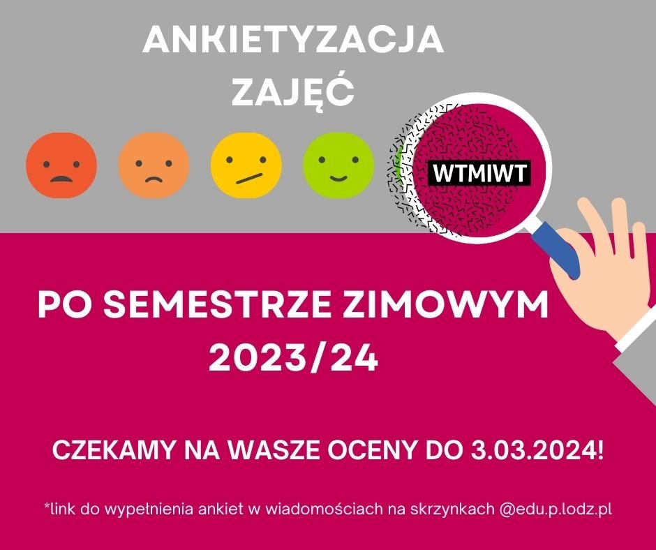 ankietyzacja  przedmiotów i nauczycieli po semestrze zimowym 2023/24