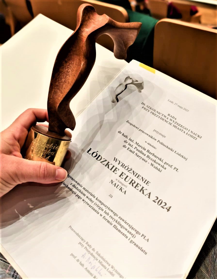 Nagroda Łódzkie Eureka 2024 dla Wydziału Włókiennictwa i Wzornictwa PŁ